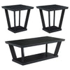 Aminta 3-piece Occasional Set with Open Shelves Black