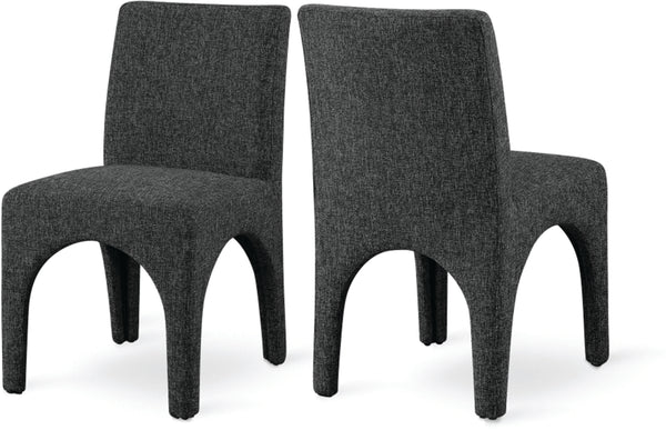 Gramercy Black Linen Textured Fabric Dining Chair