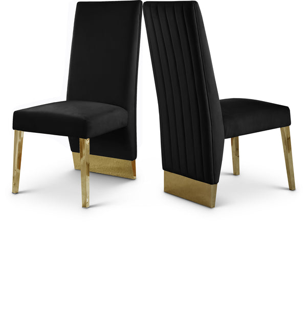 Porsha Black Velvet Dining Chair