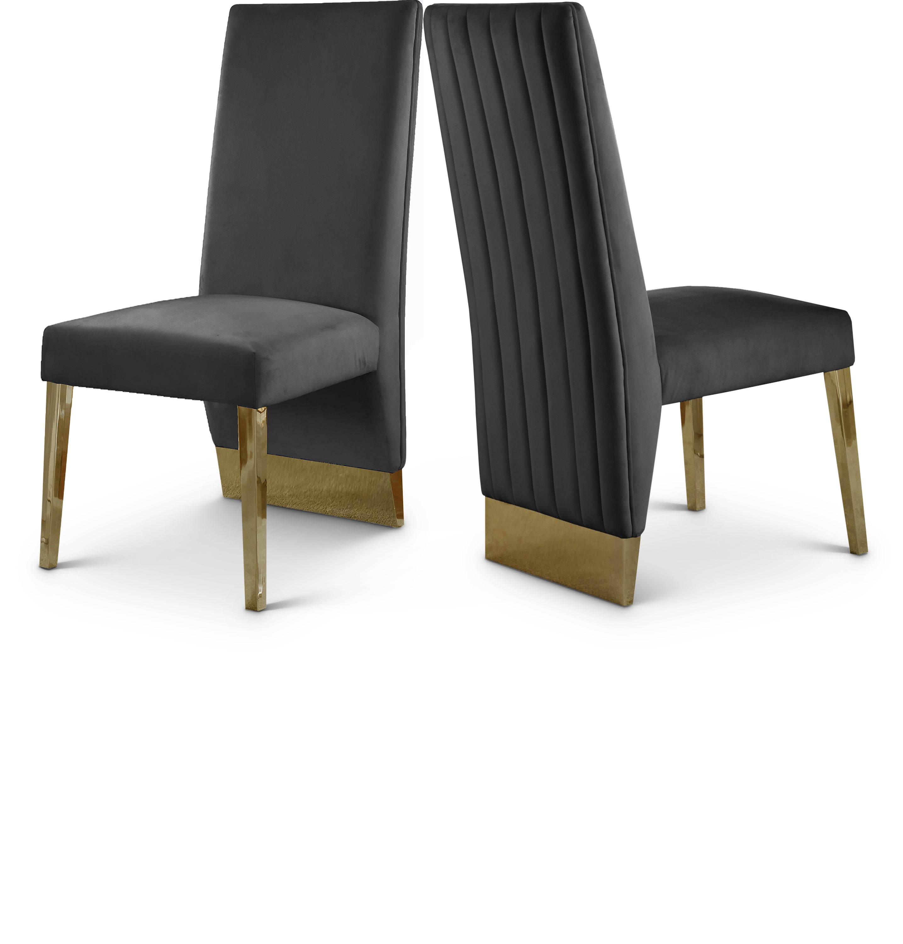 Porsha Grey Velvet Dining Chair