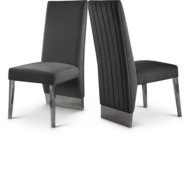 Porsha Grey Velvet Dining Chair