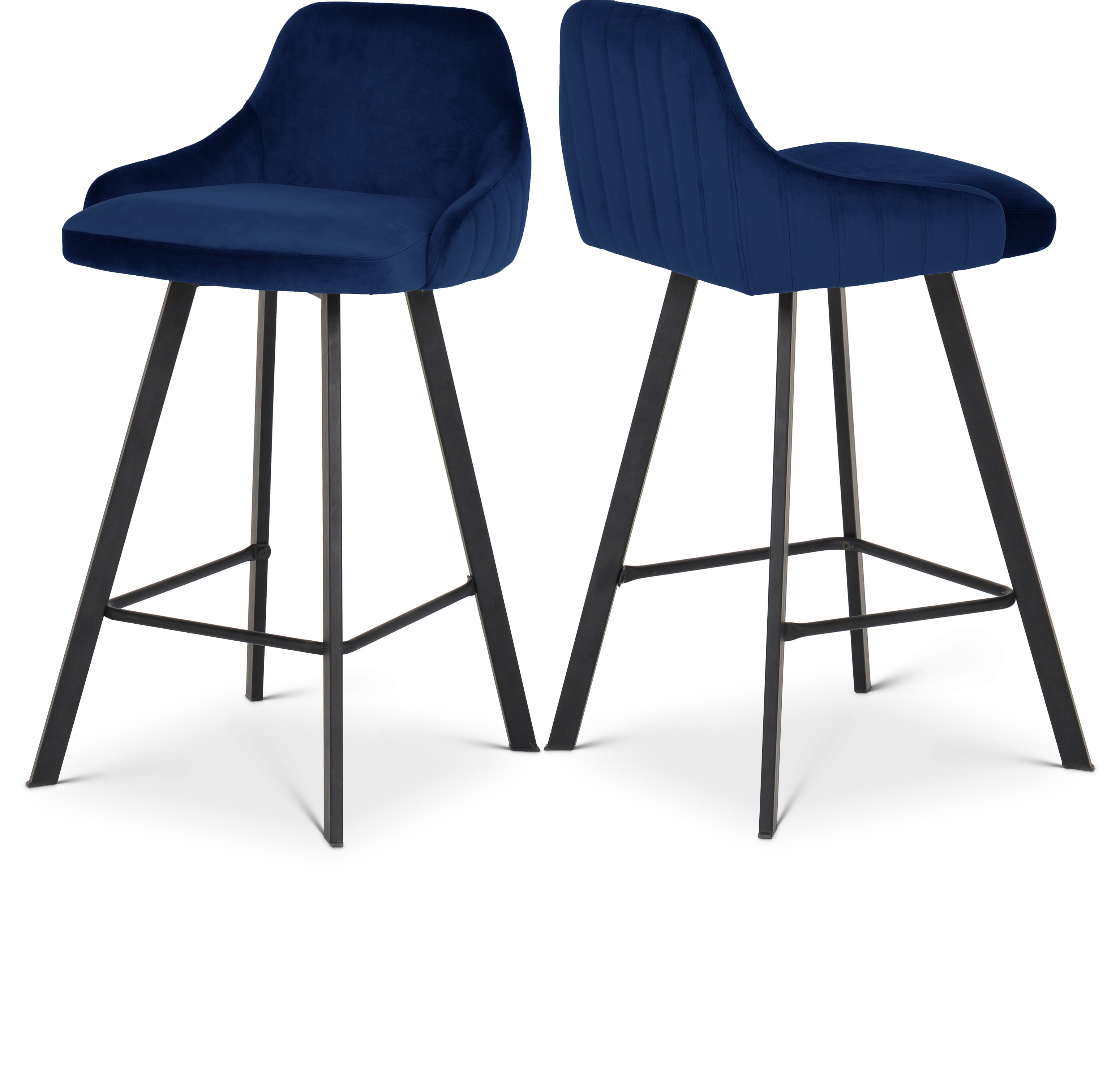 Viviene Navy Velvet Stool