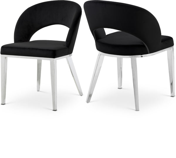 Roberto Black Velvet Dining Chair