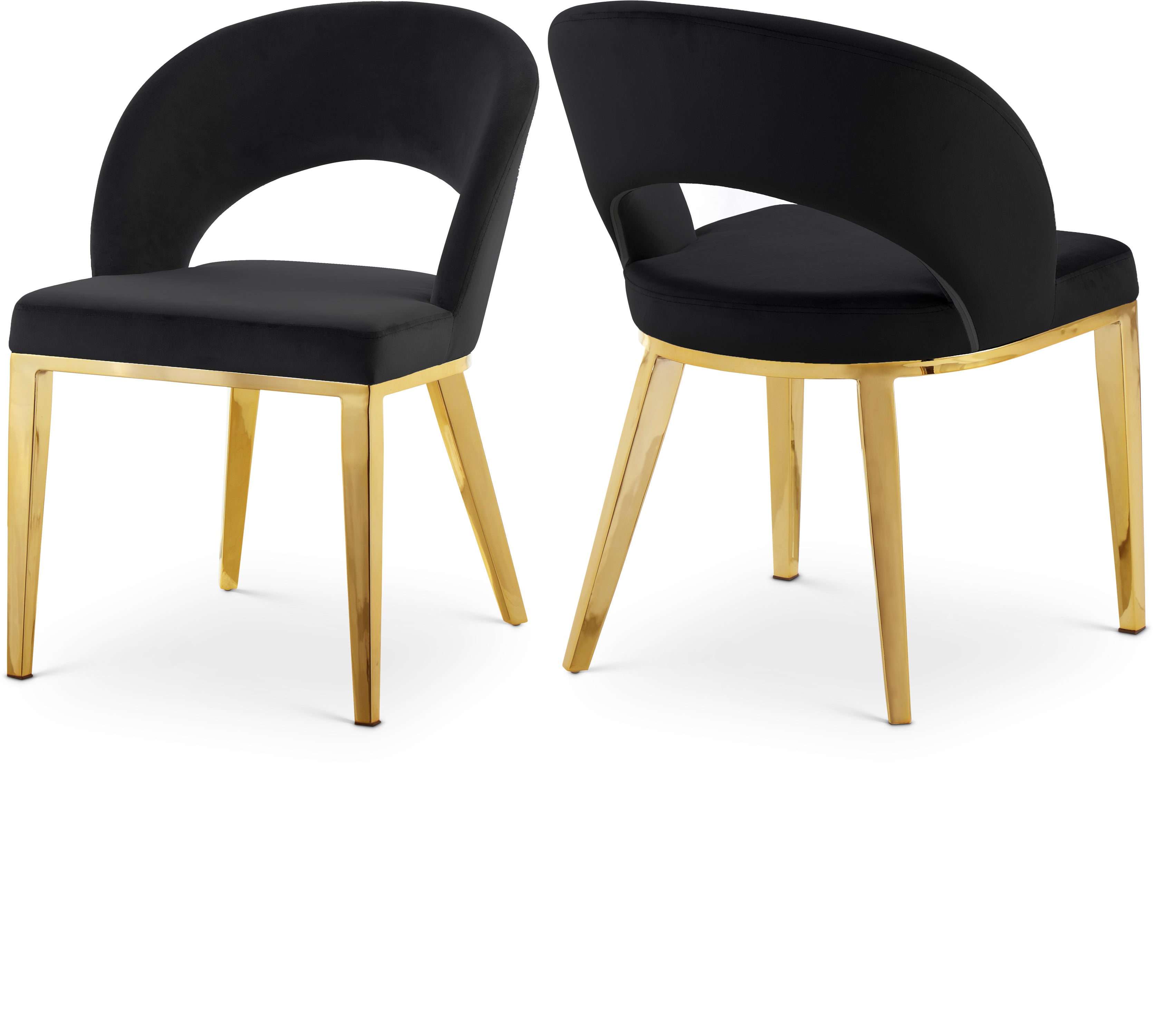 Roberto Black Velvet Dining Chair