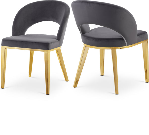 Roberto Grey Velvet Dining Chair