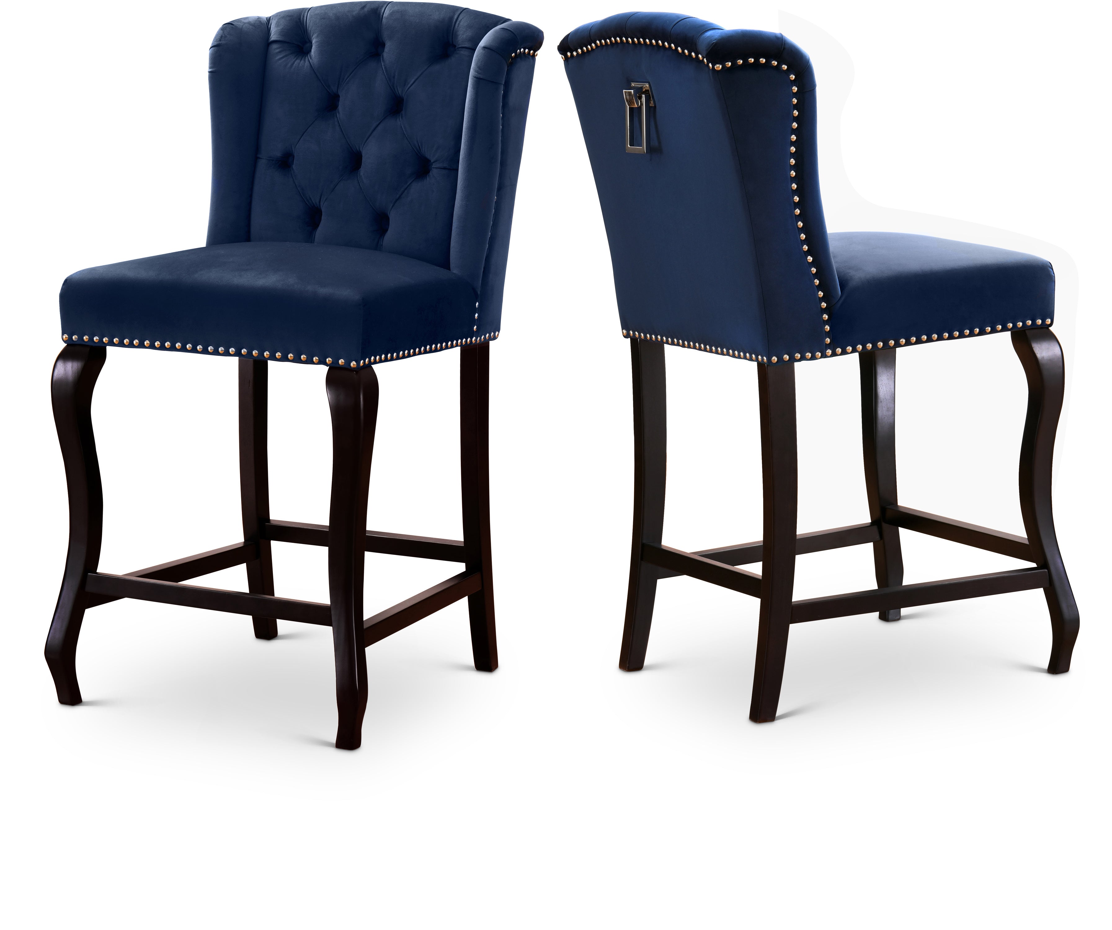 Suri Navy Velvet Stool