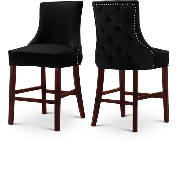 Hannah Black Velvet Stool