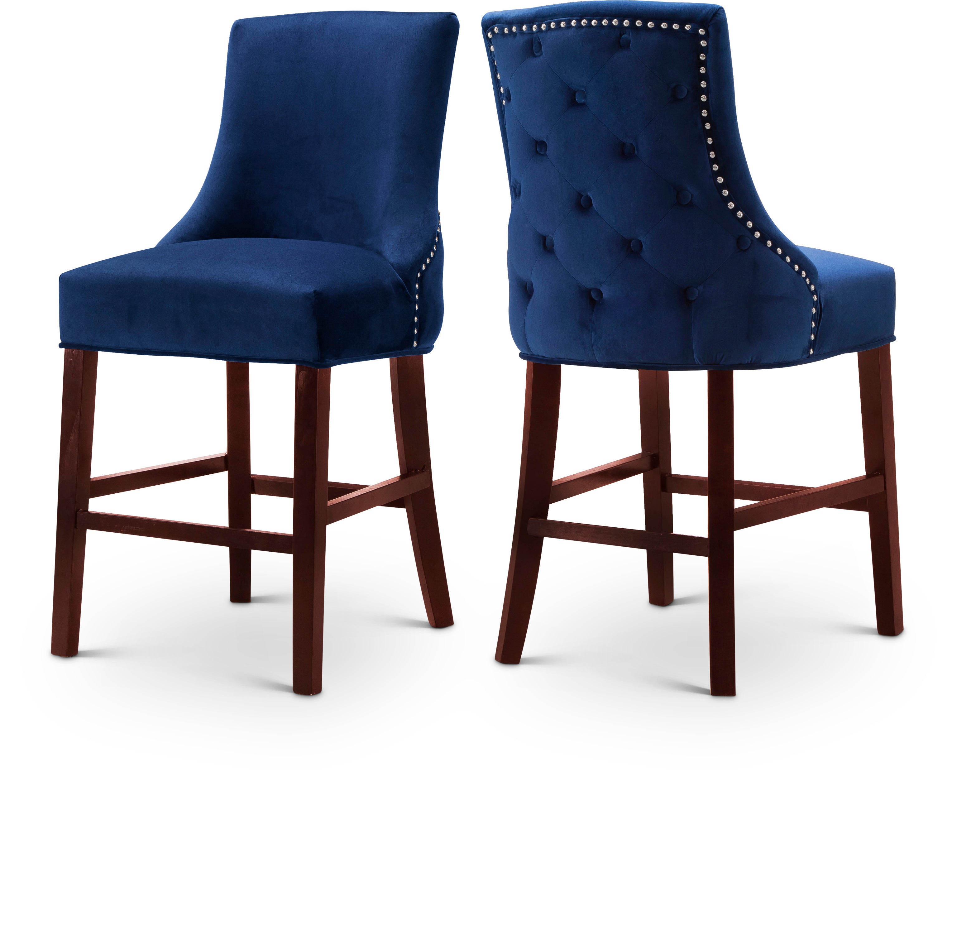 Hannah Navy Velvet Stool