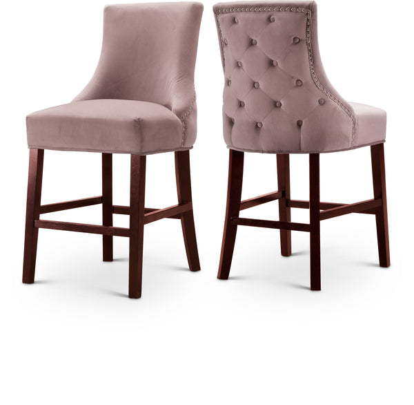 Hannah Pink Velvet Stool