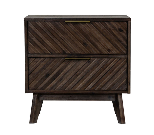 Modrest Daisy Mid-Century Dark Acacia Nightstand