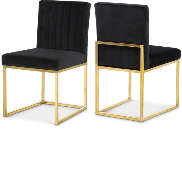 Giselle Black Velvet Dining Chair