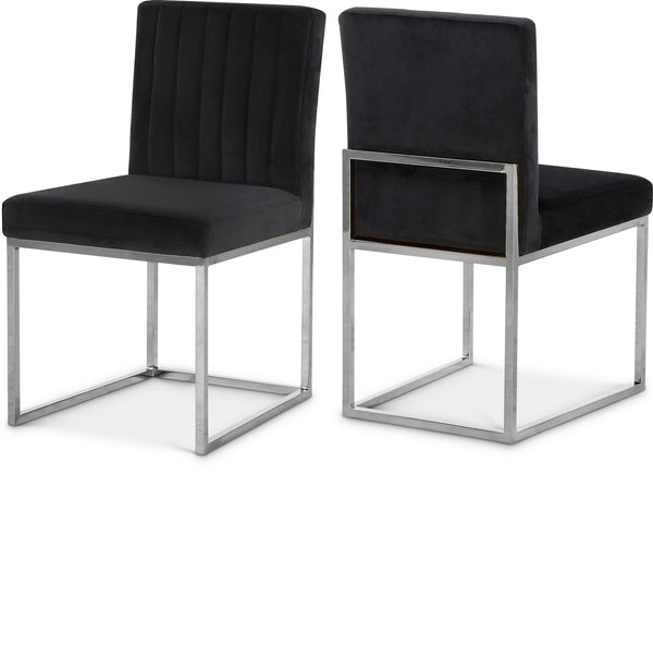 Giselle Black Velvet Dining Chair