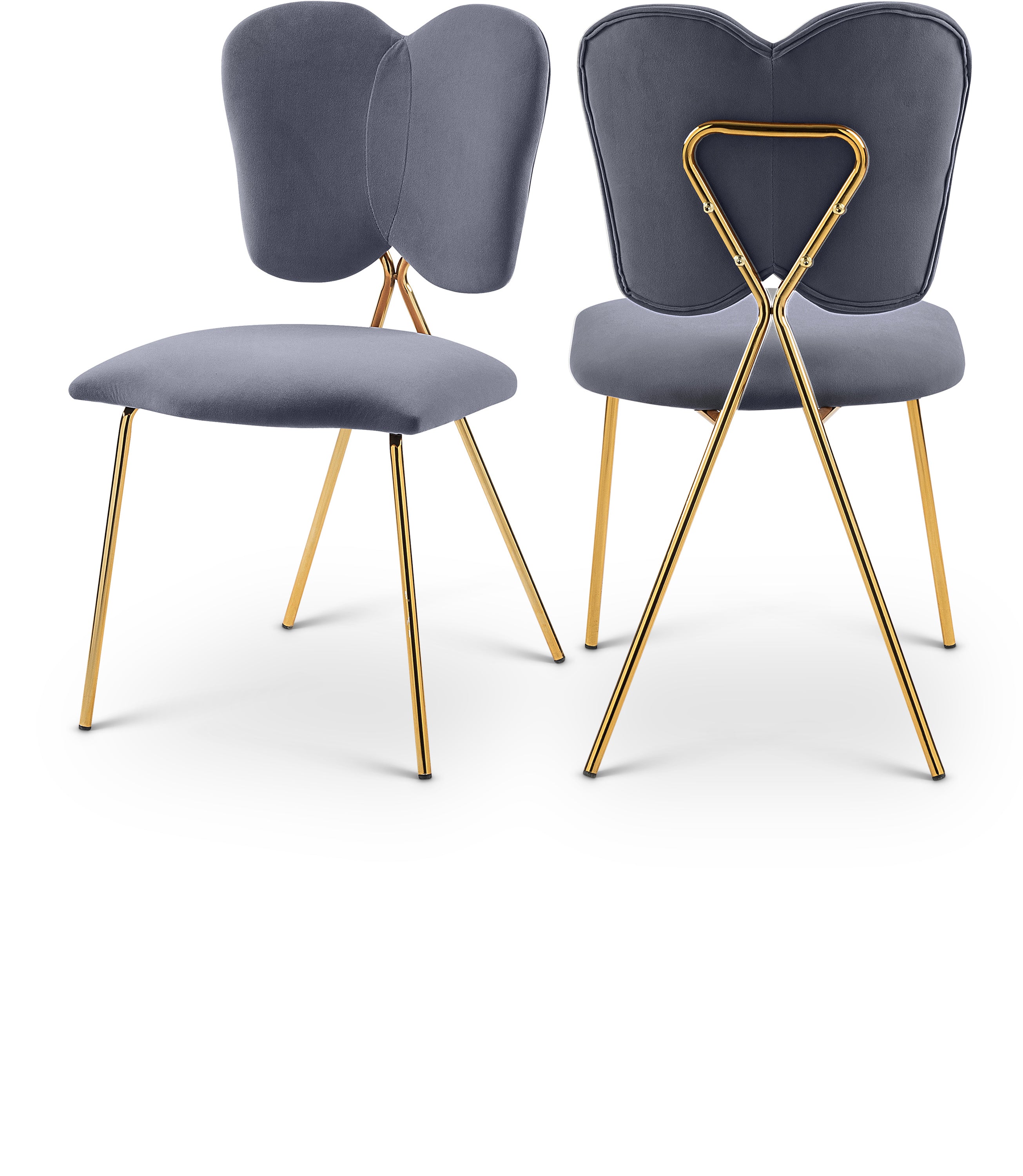 Angel Grey Velvet Dining Chair