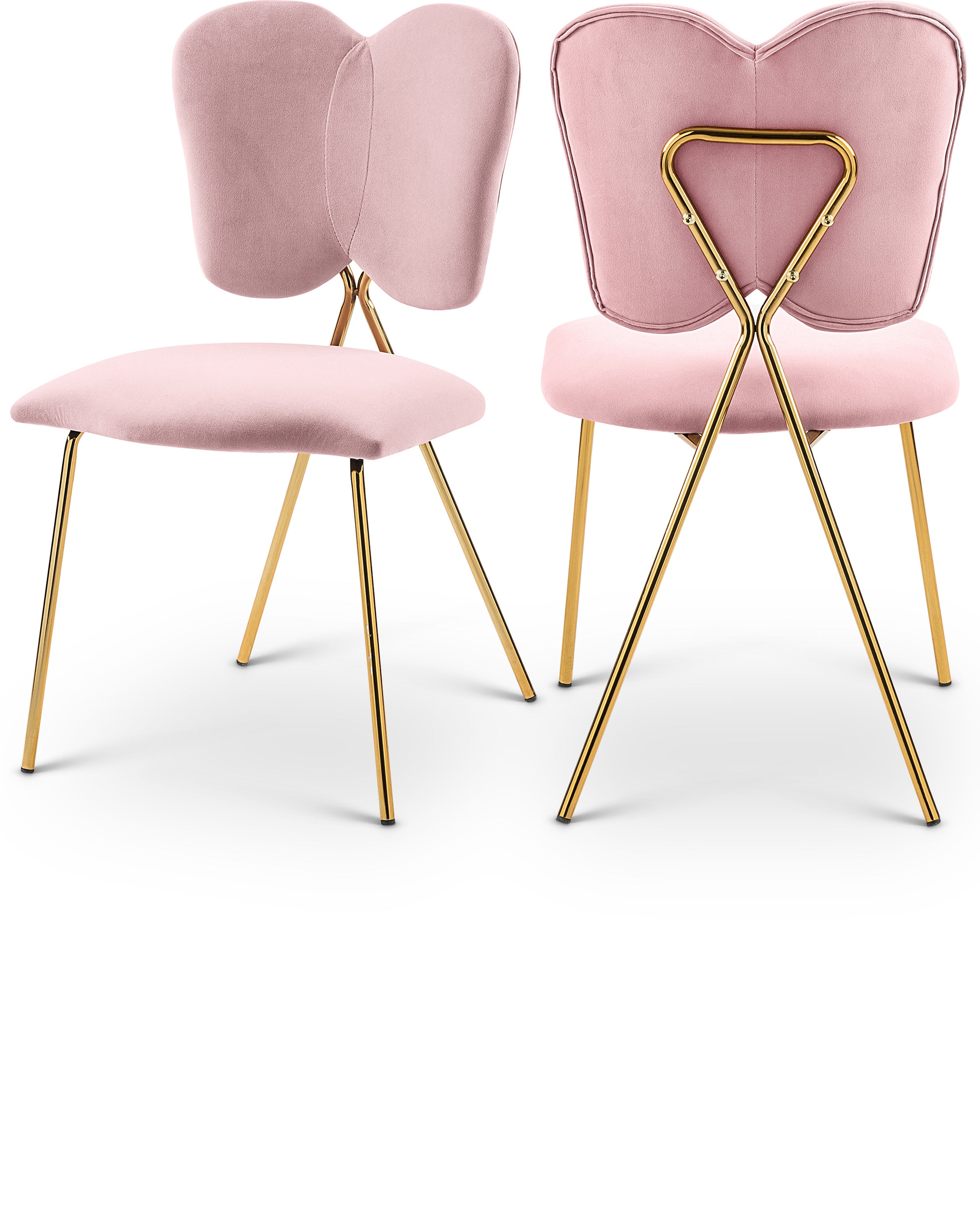 Angel Pink Velvet Dining Chair