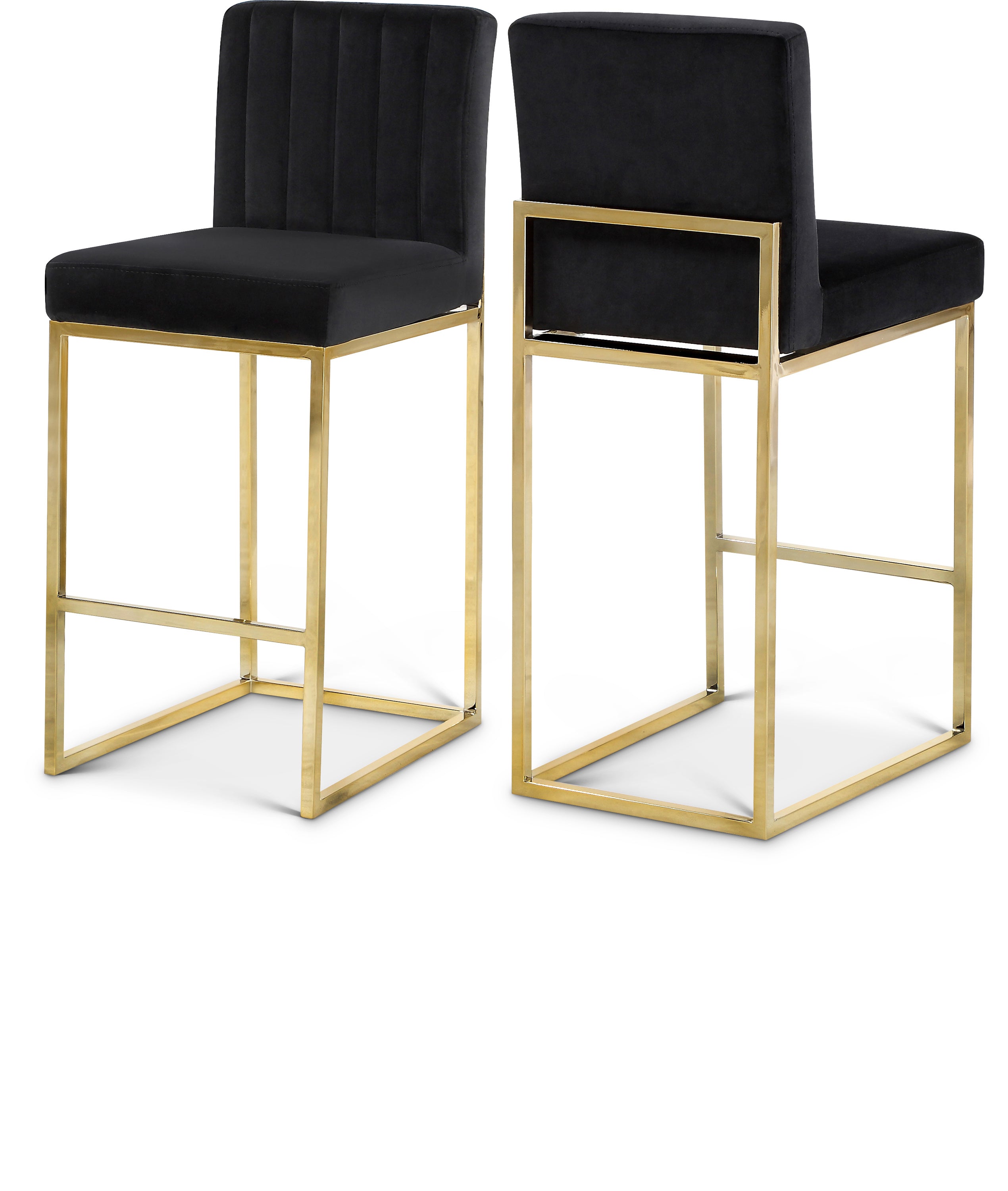 Giselle Black Velvet Stool