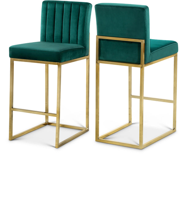 Giselle Green Velvet Stool