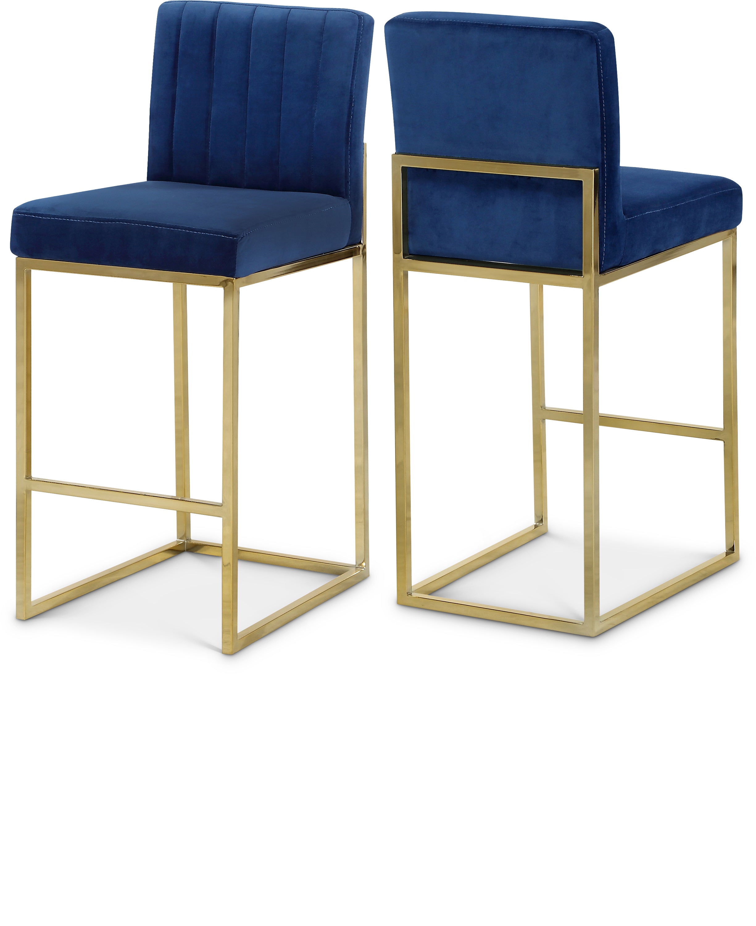 Giselle Navy Velvet Stool