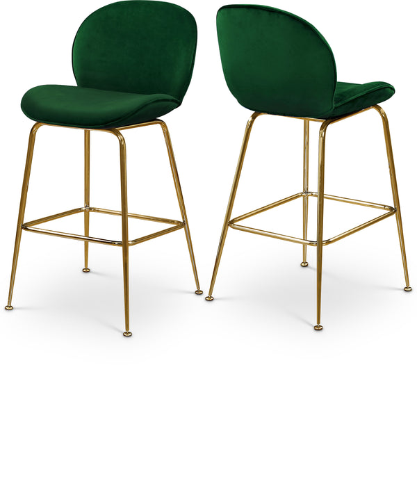 Paris Green Velvet Stool