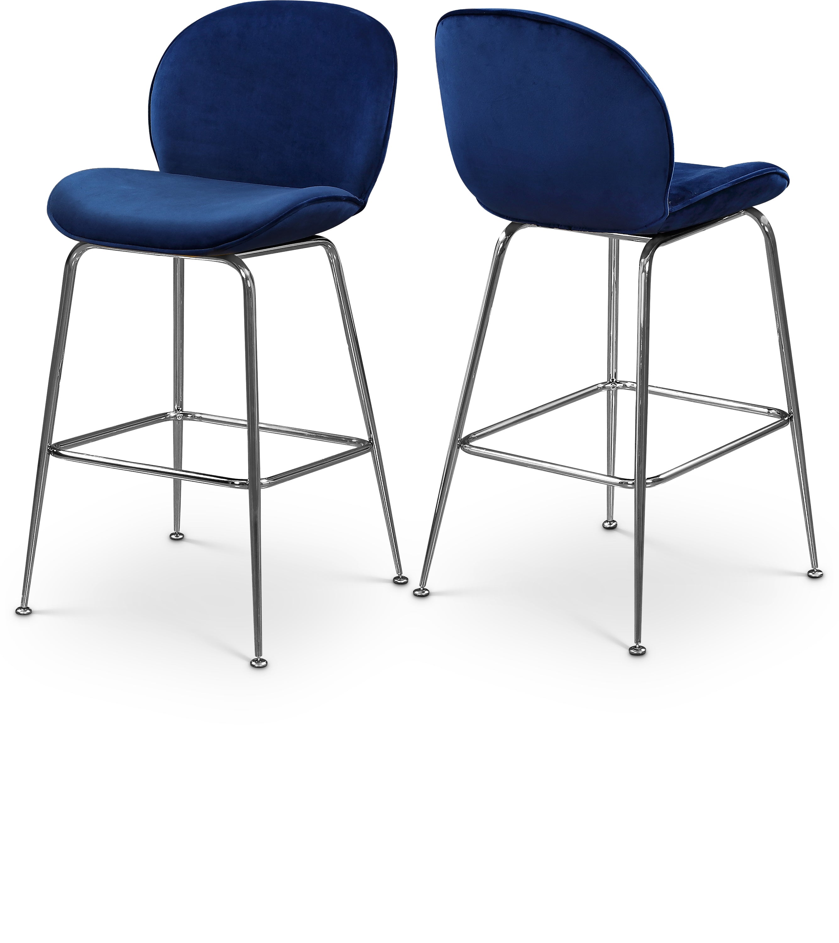 Paris Navy Velvet Stool