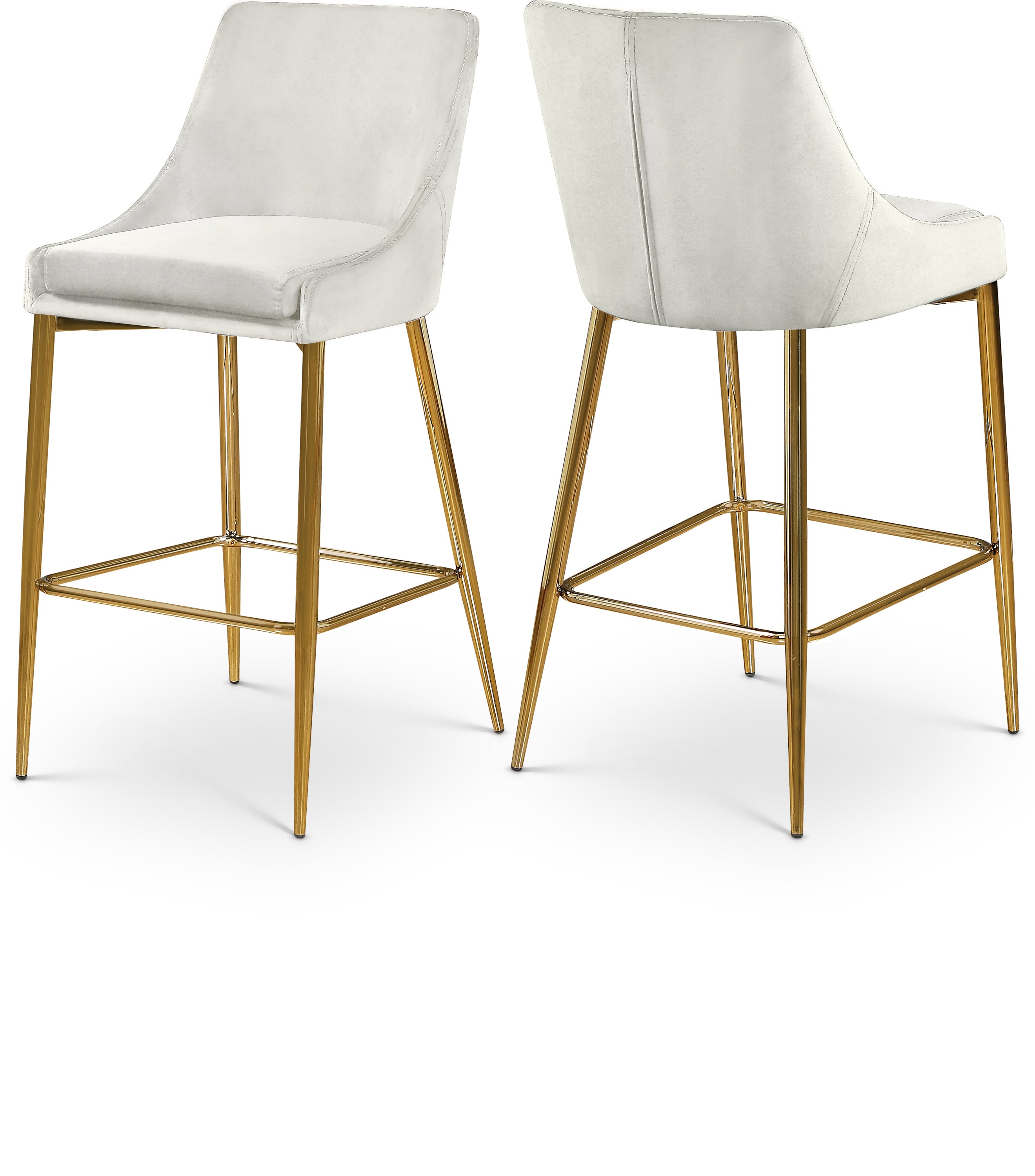 Karina Cream Velvet Stool