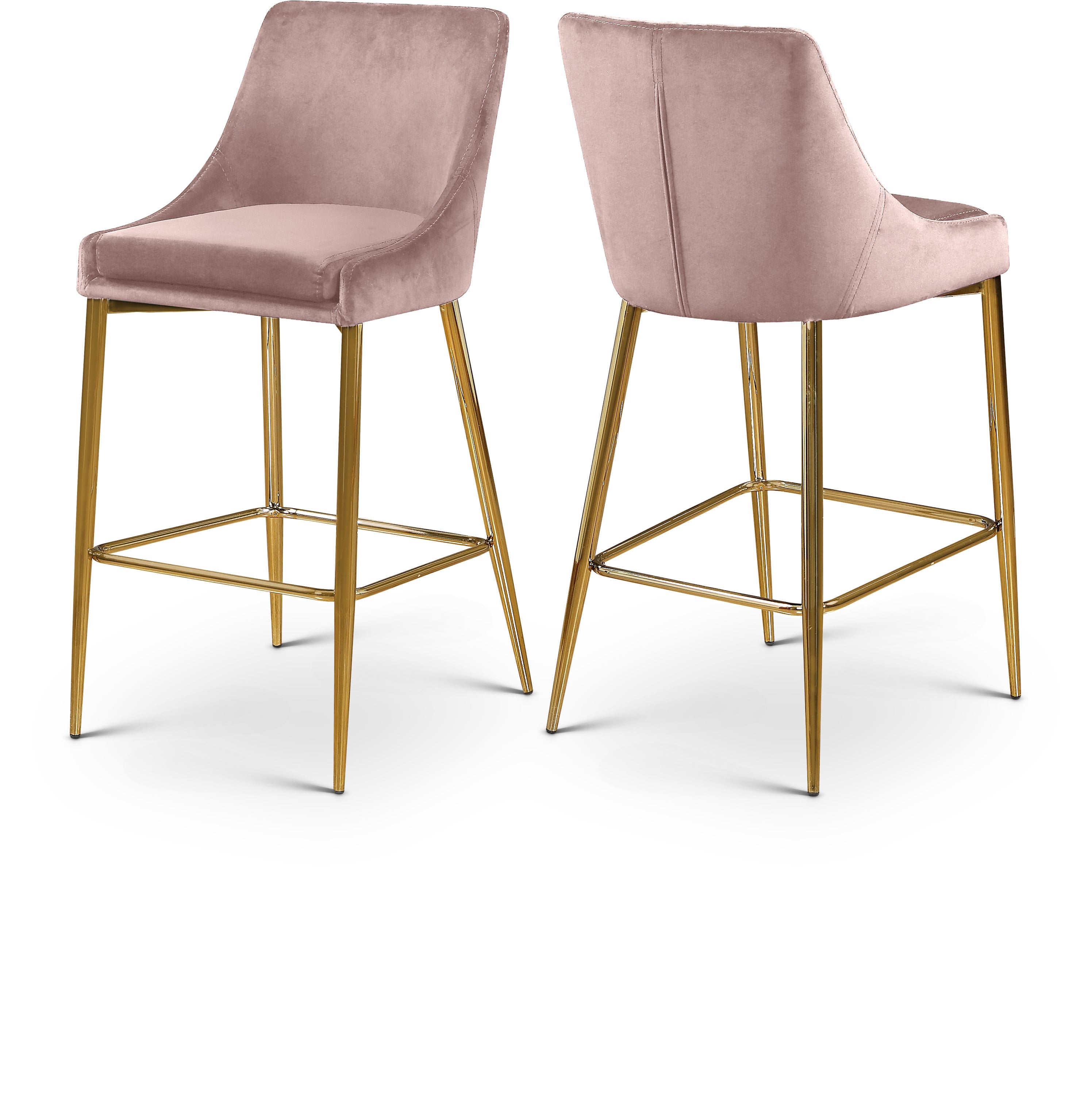 Karina Pink Velvet Stool