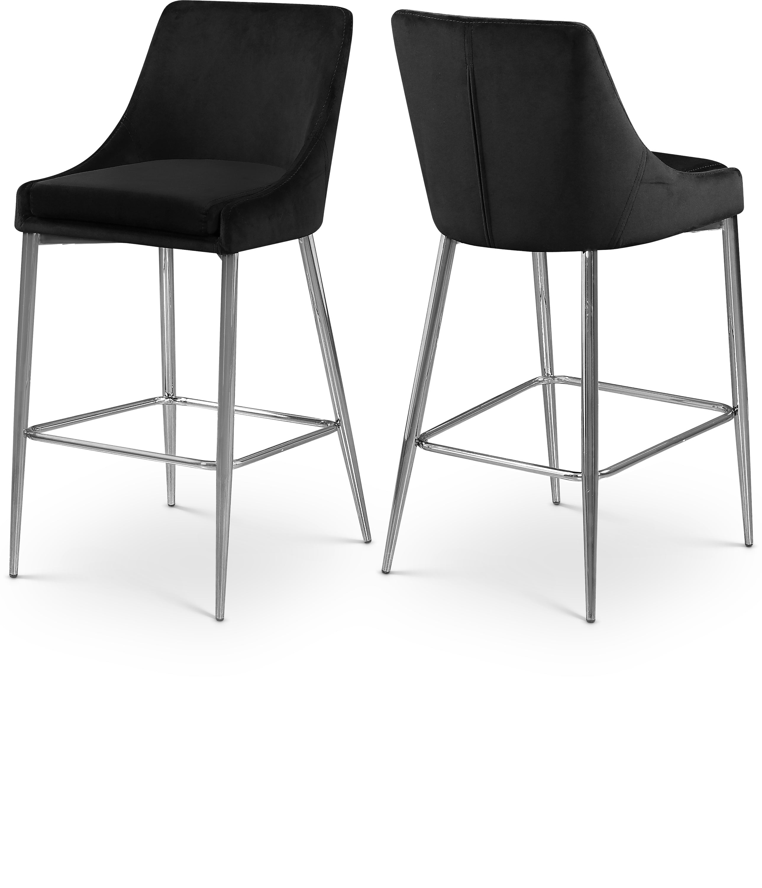 Karina Black Velvet Stool