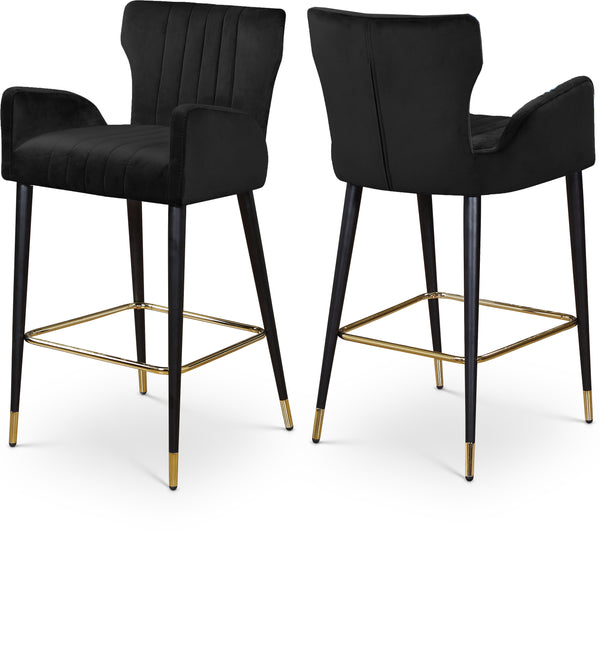 Luxe Black Velvet Stool