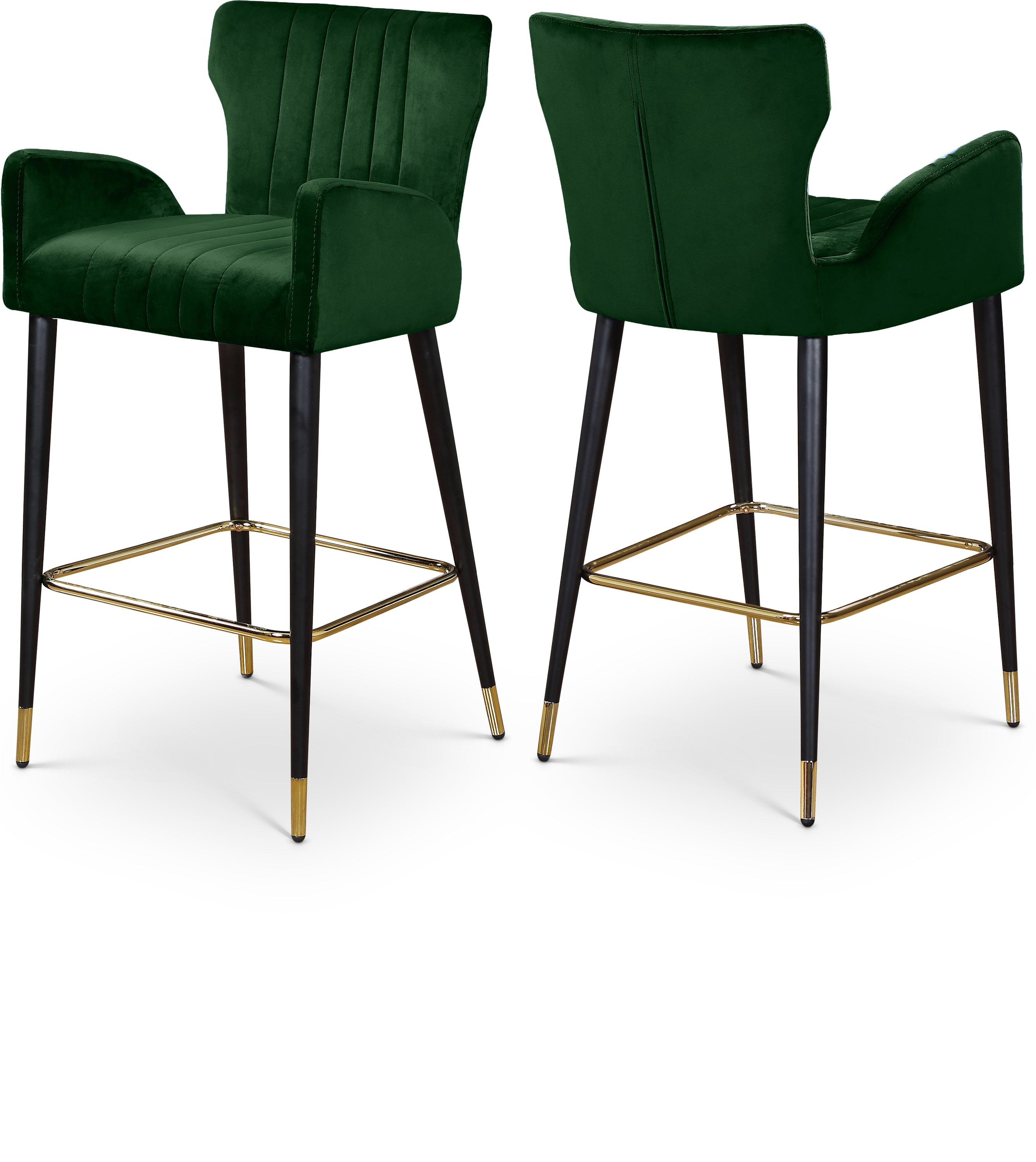 Luxe Green Velvet Stool