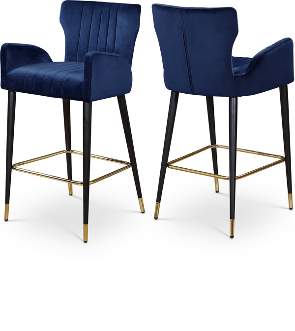 Luxe Navy Velvet Stool