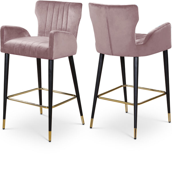 Luxe Pink Velvet Stool