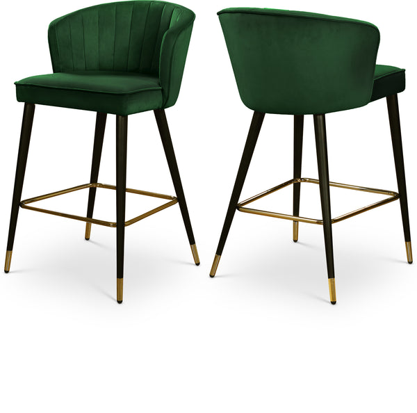 Cassie Green Velvet Stool