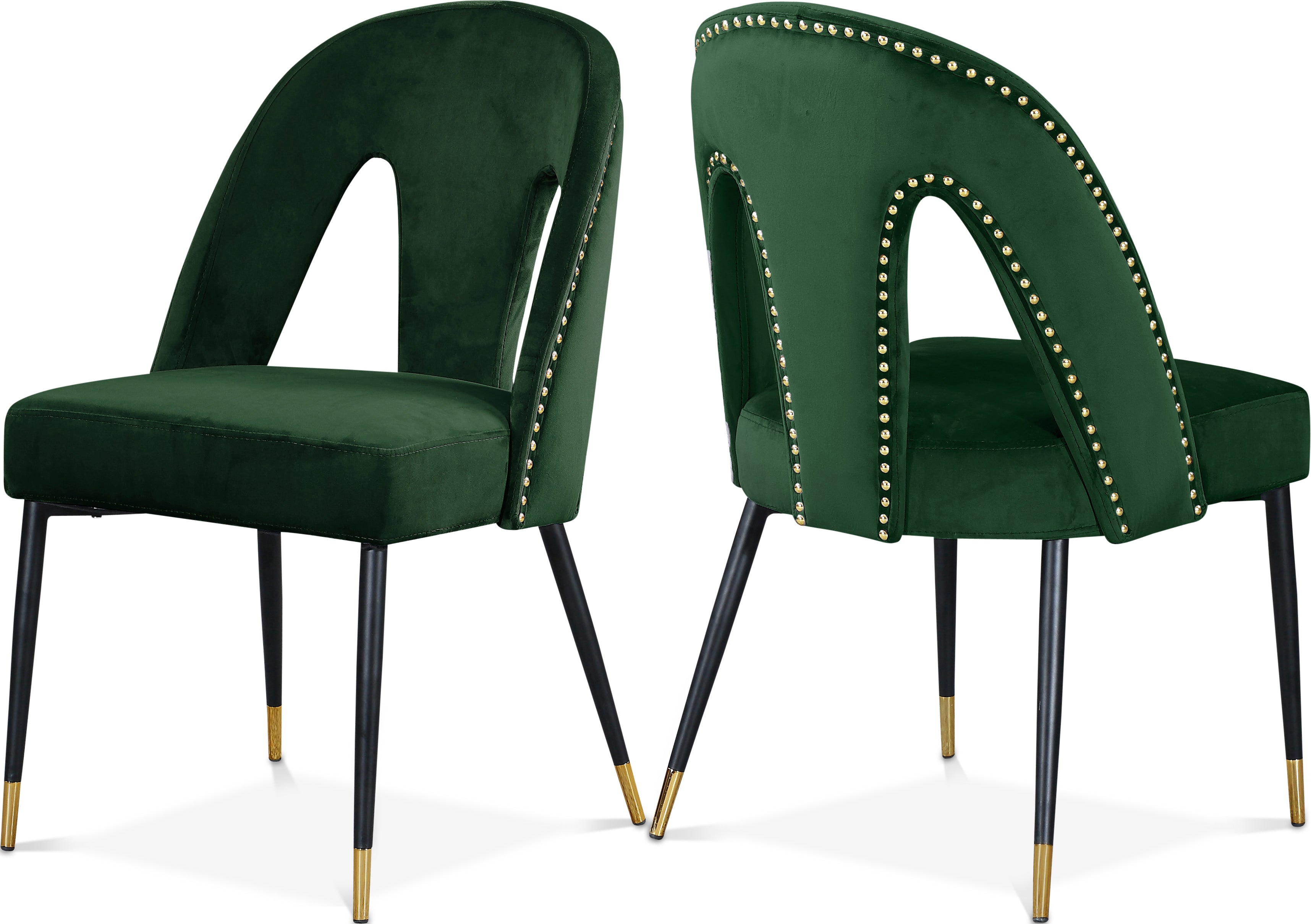 Akoya Green Velvet Dining Chair