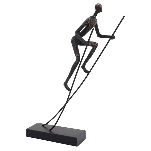 Resin, 15"h  Man On Stilts, Bronze