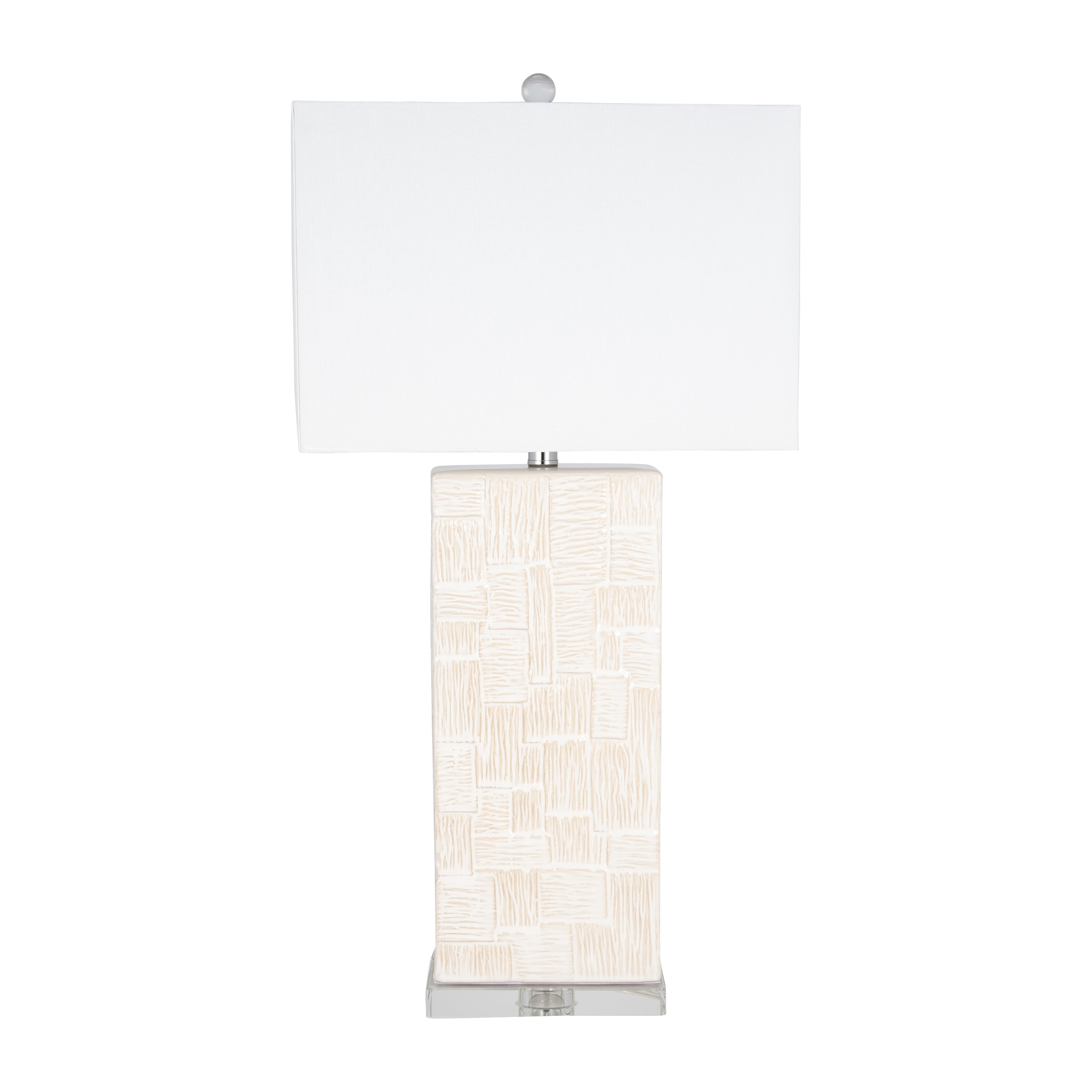 Ceramic 31'' Textured Table Lamp, White