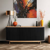 Wood, 70"l Ridges Sideboard, Black