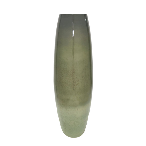 31" Curved Glass Vase Green Mercury Ombre, Multi