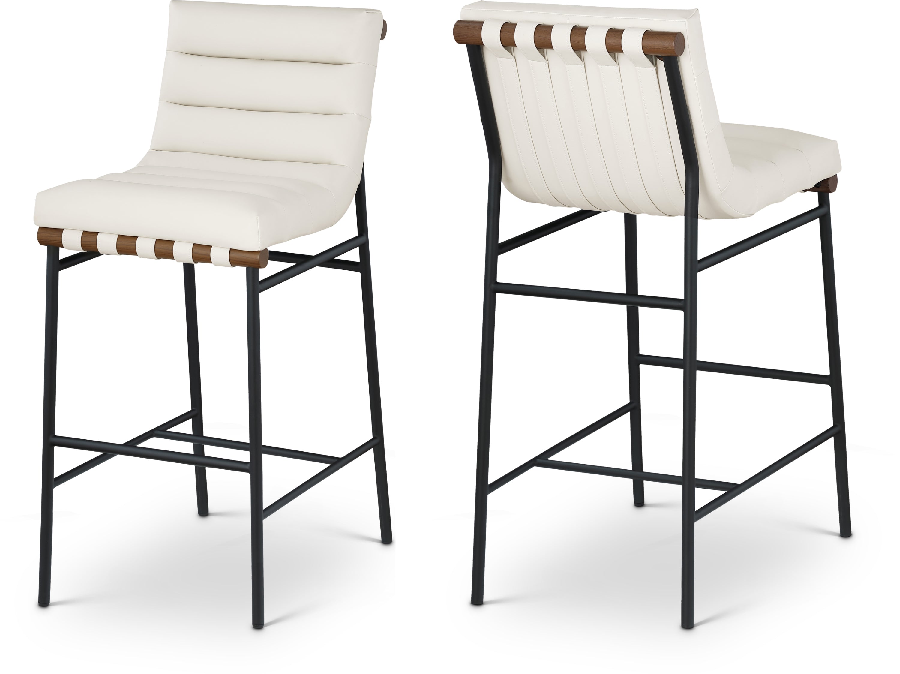 Burke Cream Vegan Leather Bar Stool