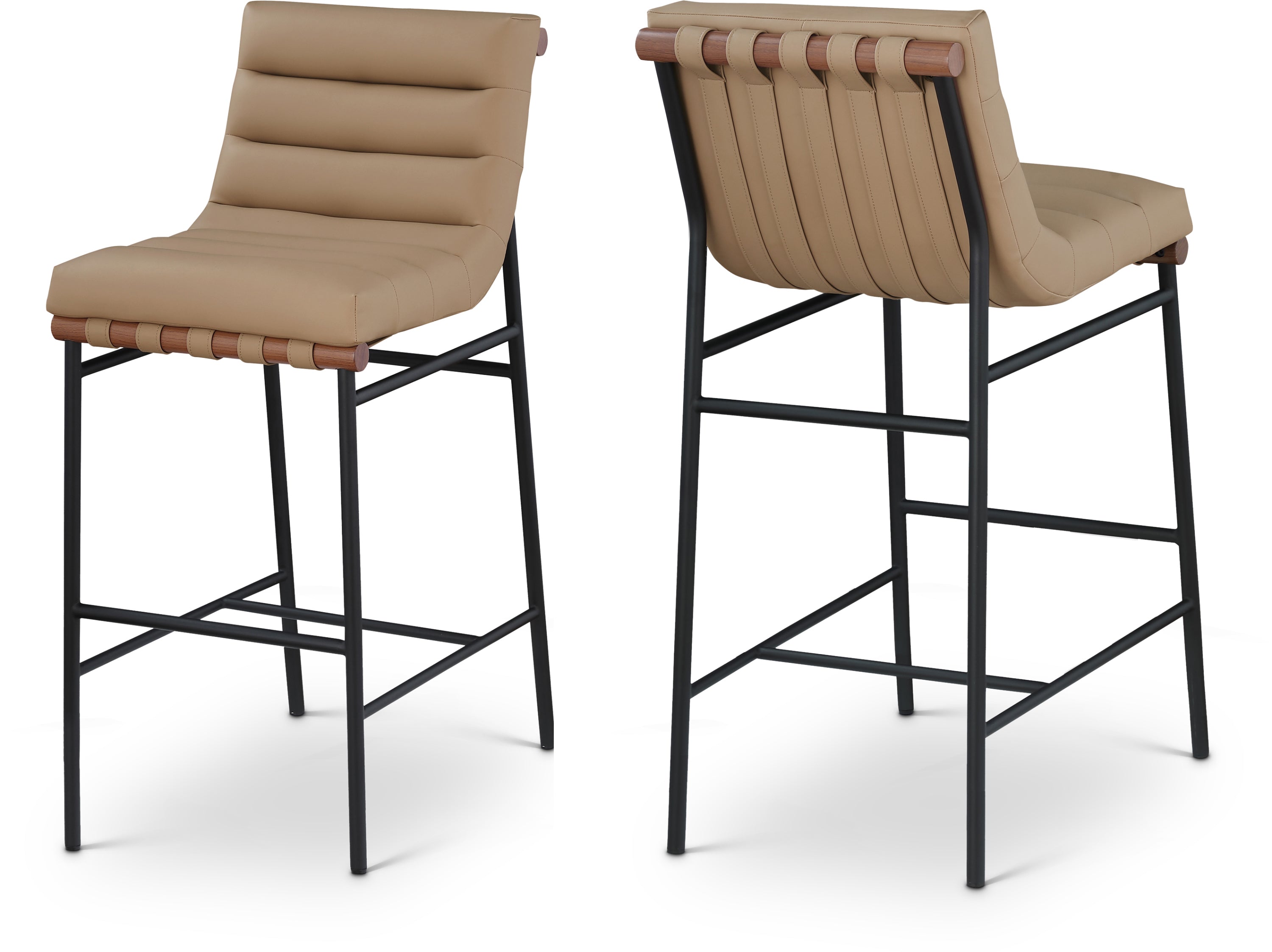 Burke Tan Vegan Leather Bar Stool