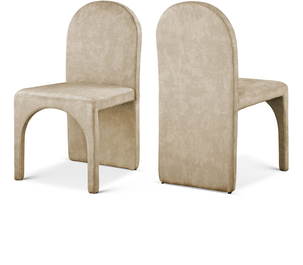 Summer Beige Velvet Dining Side Chair