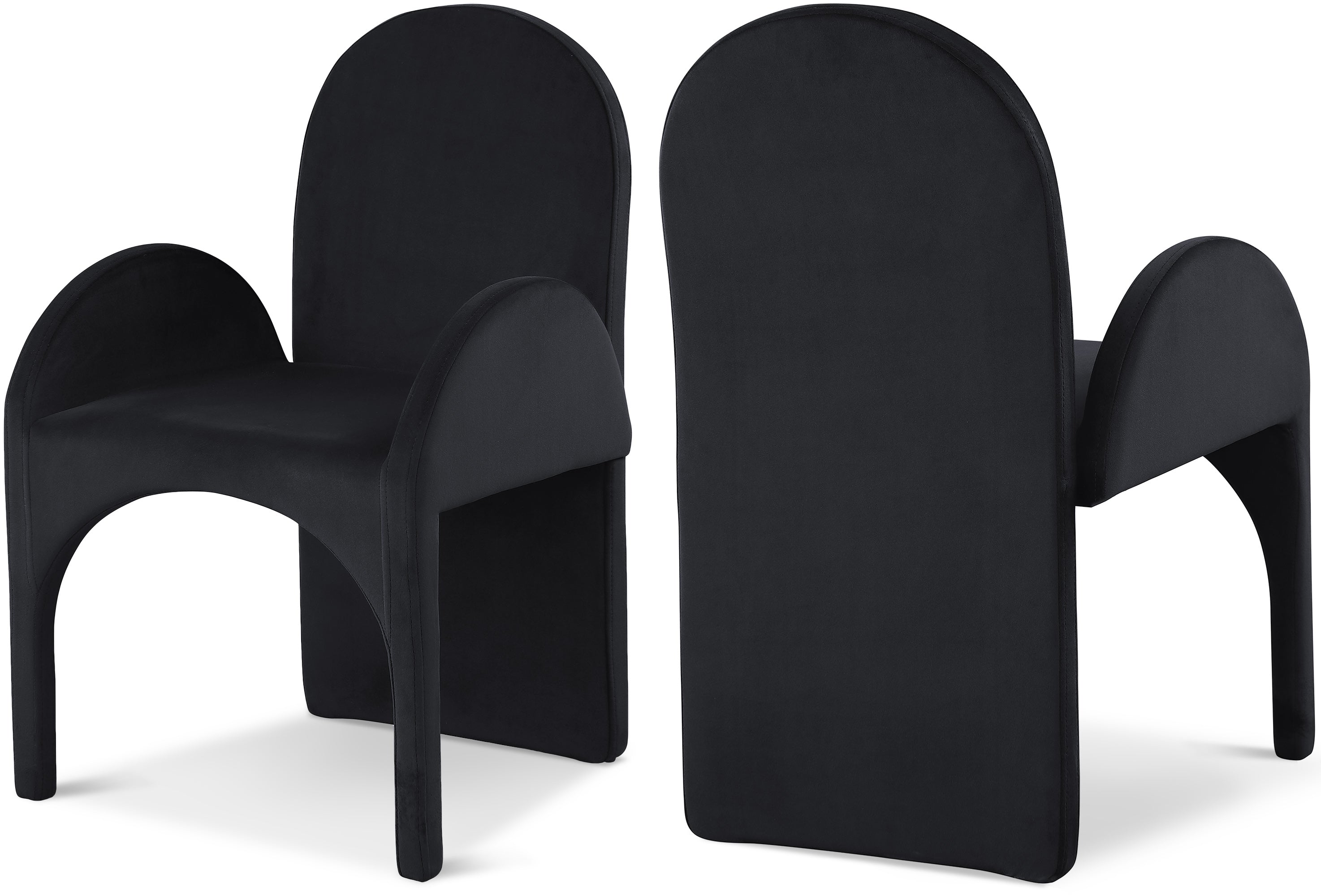 Summer Black Velvet Dining Arm Chair