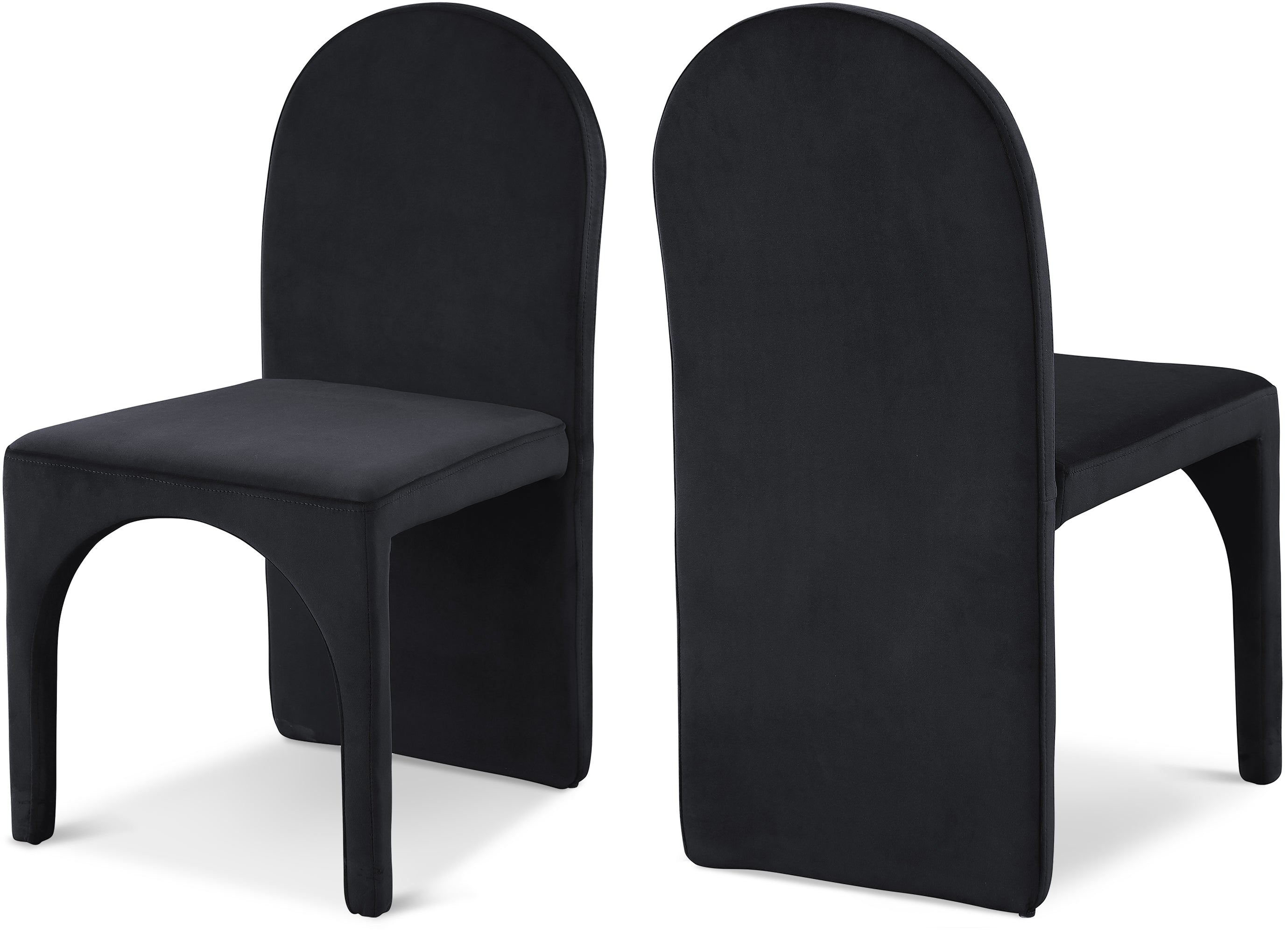 Summer Black Velvet Dining Side Chair