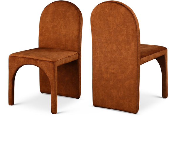 Summer Cognac Velvet Dining Side Chair