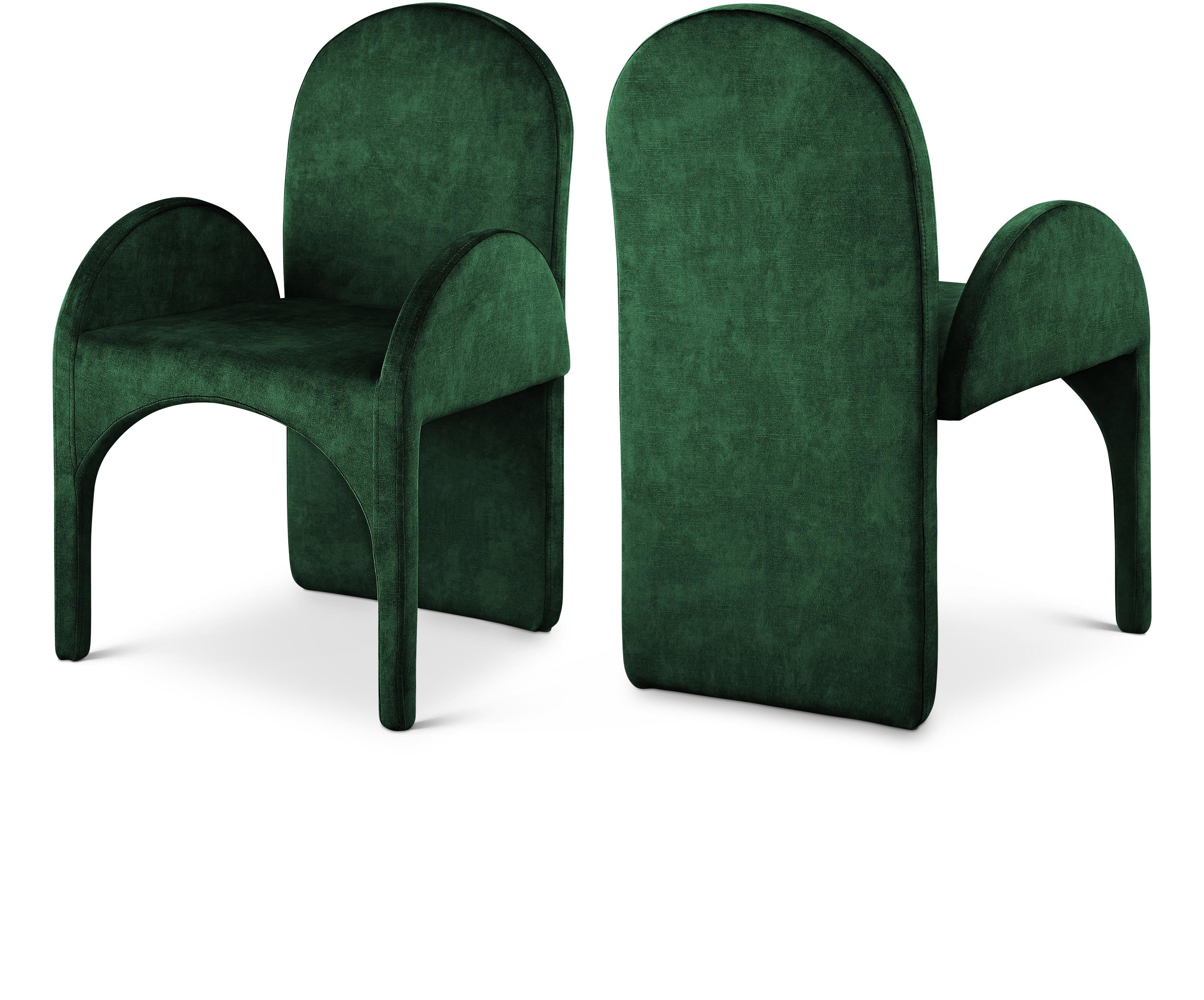 Summer Green Velvet Dining Arm Chair