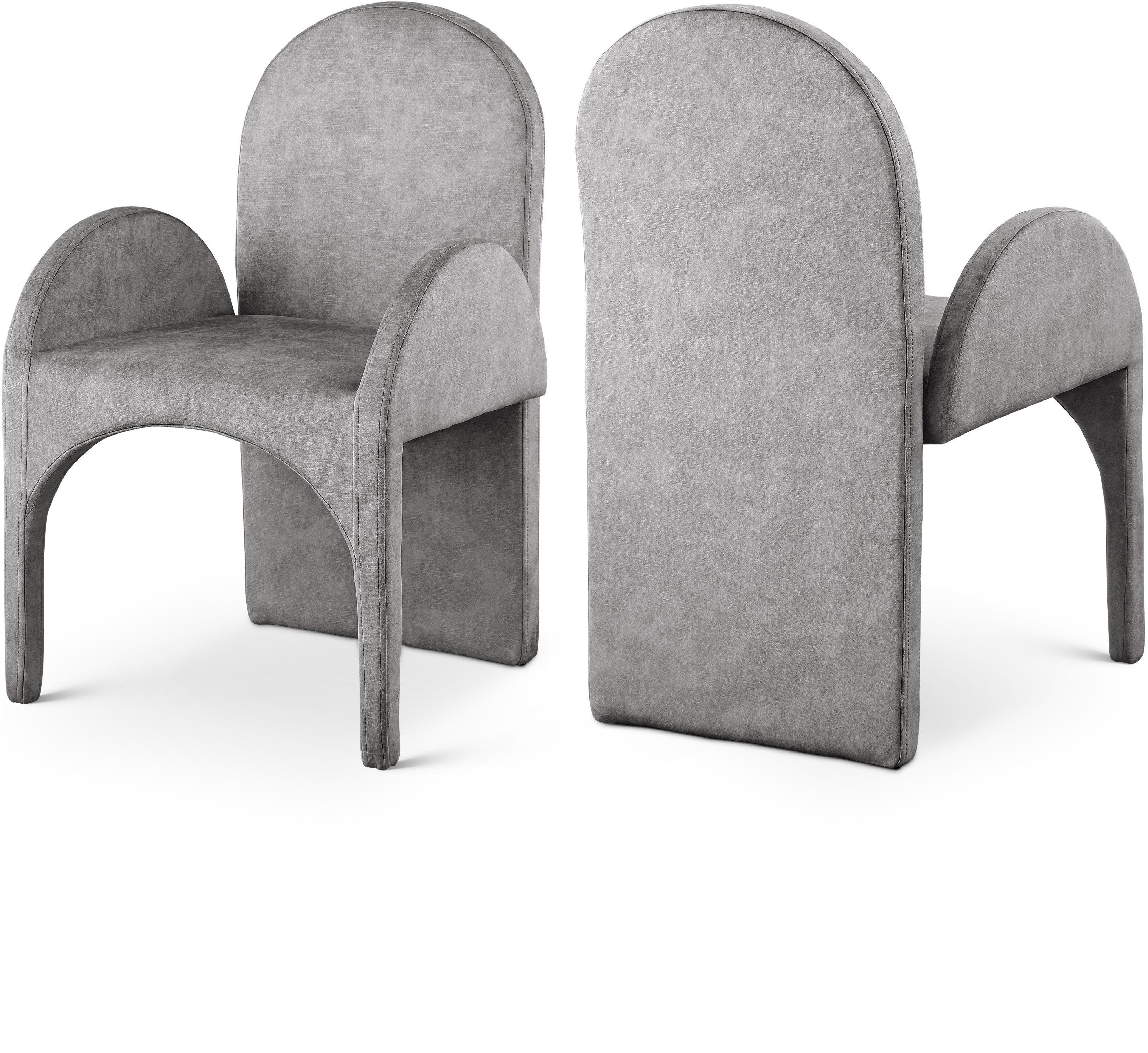 Summer Grey Velvet Dining Arm Chair