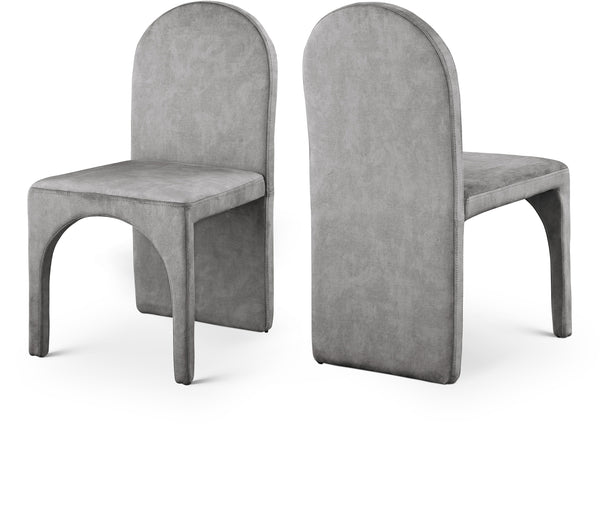 Summer Grey Velvet Dining Side Chair