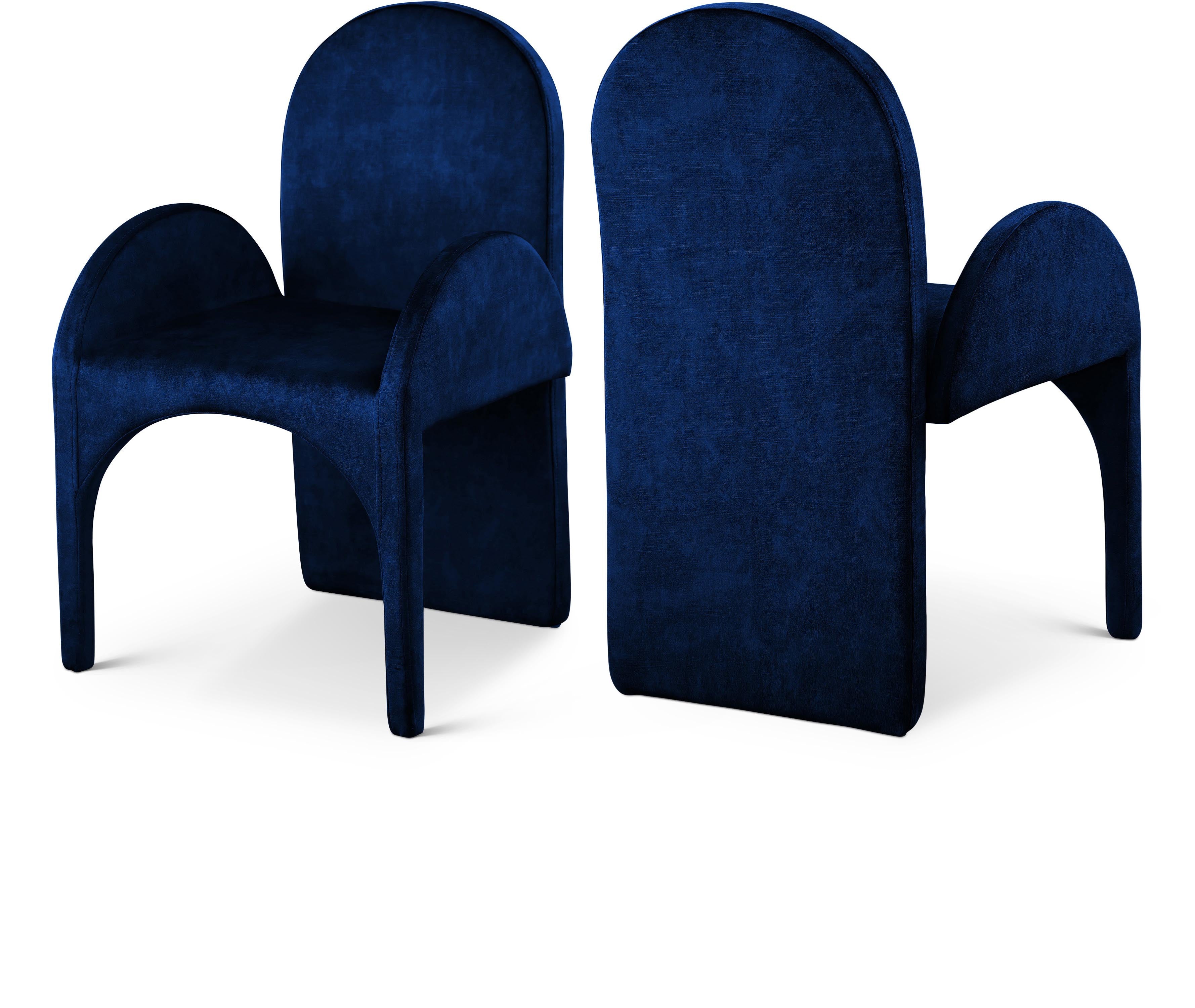 Summer Navy Velvet Dining Arm Chair