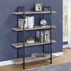 Delray 4-tier Open Shelving Bookcase Grey Driftwood and Black