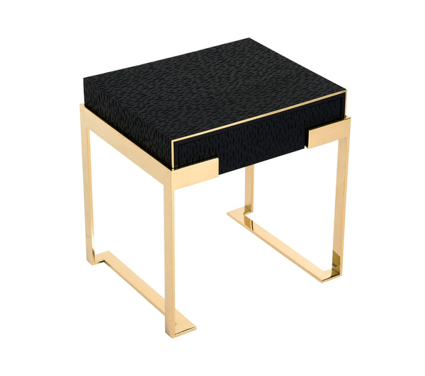 Modrest Rothsay - Modern Wenge + Gold Nightstand