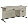 Loomis 4-drawer Rectangular Office Desk Whitewashed Grey and Gunmetal