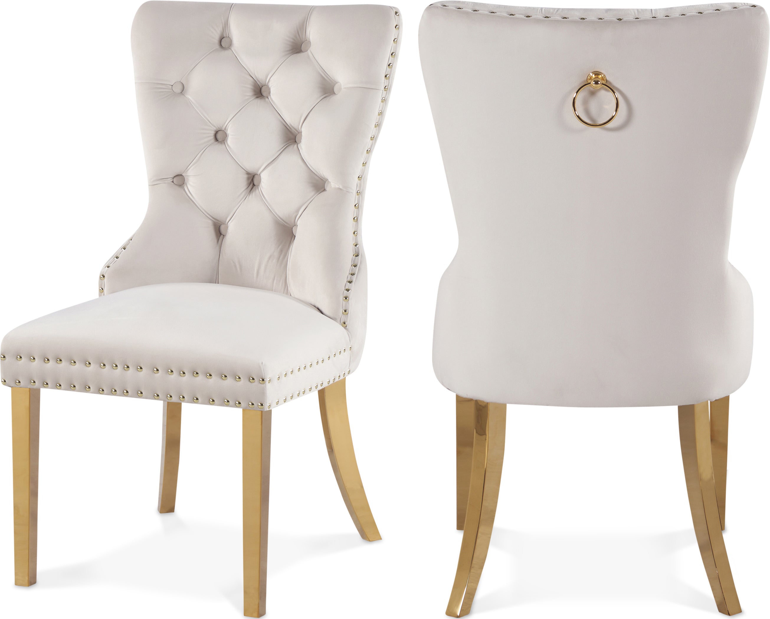 Carmen Cream Velvet Dining Chairs